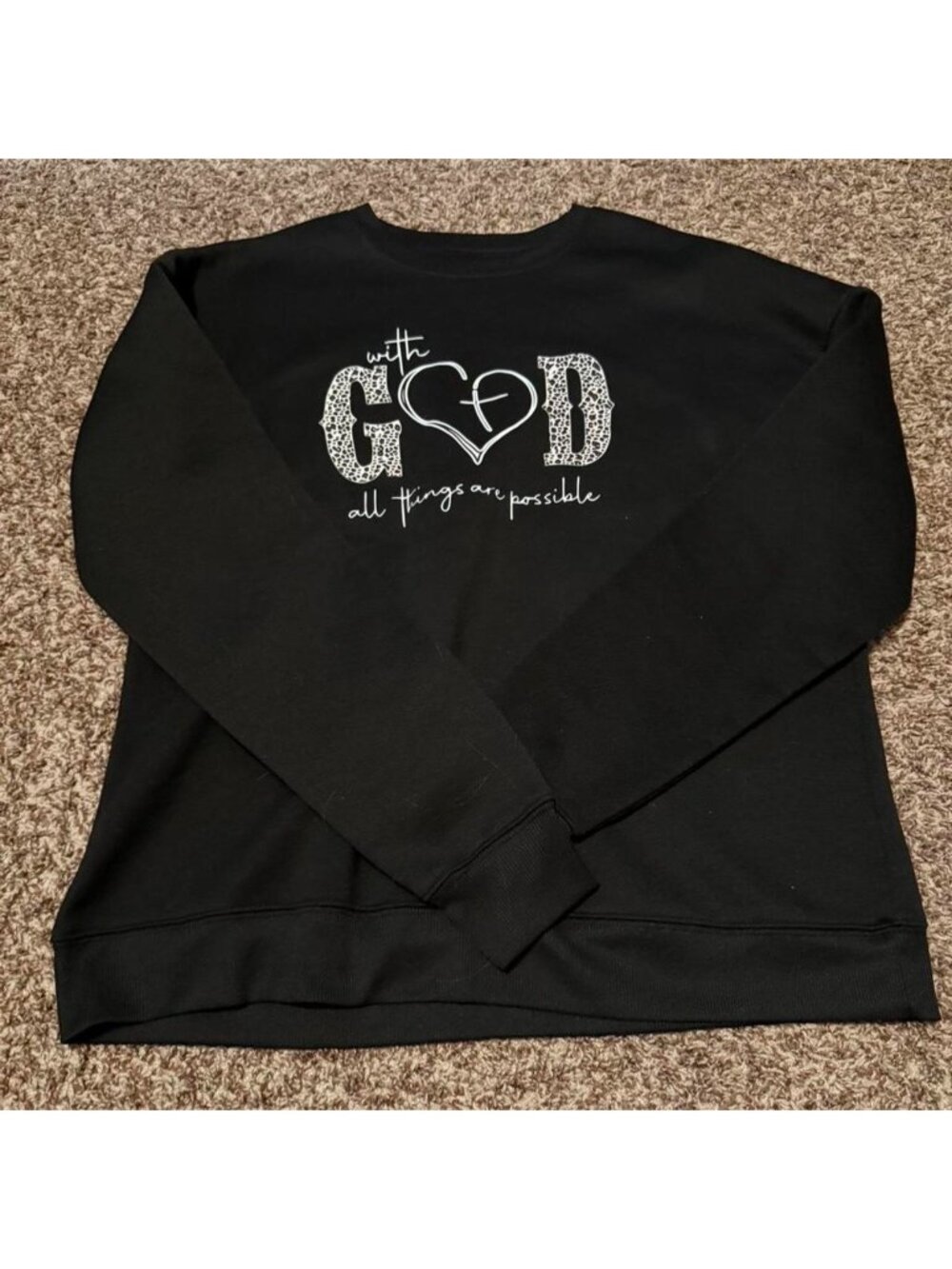 shein black christian crewneck sweatshirt- worn...